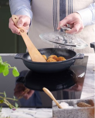 Cratita din fonta cu capac transparent, 0.8 litri, gri, Iron - Woll